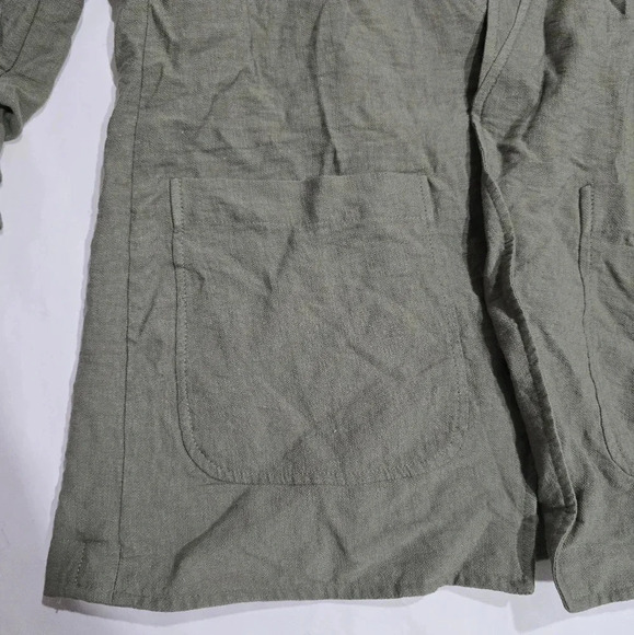 DKNY Size Small Open Front Cardigan Jacket 3/4 sleeves Olive Green - Picture 4 of 9